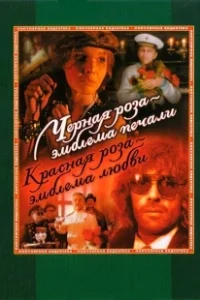 Постер Черная роза — эмблема печали, красная роза — эмблема любви